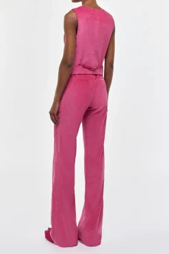 Vesta Flare Pant in Fuchsia Sea Island Cotton Corduroy