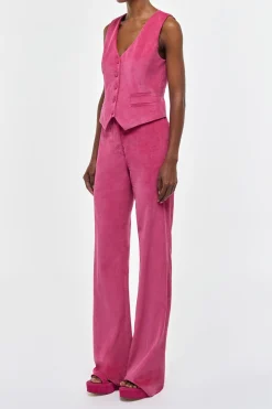 Vesta Flare Pant in Fuchsia Sea Island Cotton Corduroy