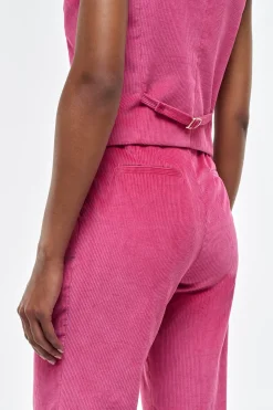 Vesta Flare Pant in Fuchsia Sea Island Cotton Corduroy