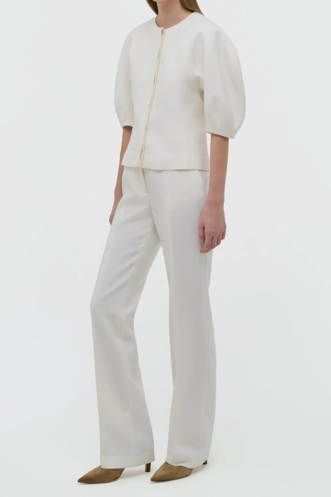 Waverly Top in Ivory Recycled Wool