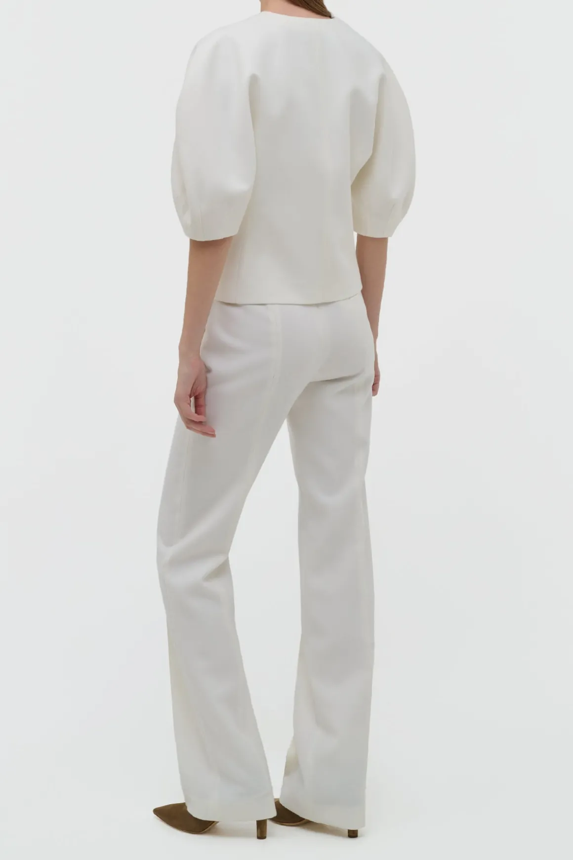 Waverly Top in Ivory Recycled Wool
