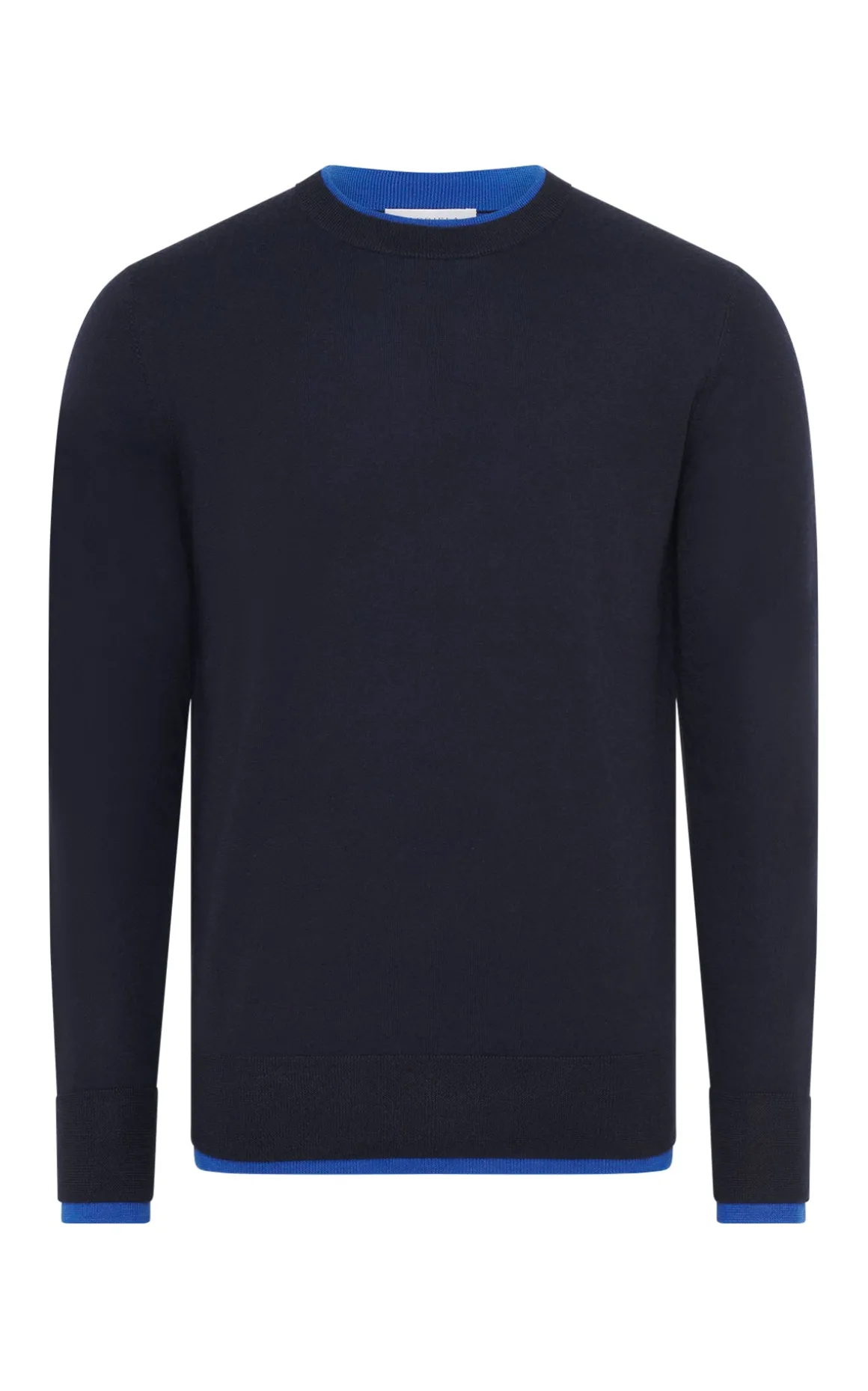 Wells Reversible Knit Sweater in Navy & Cobalt Cashmere Silk