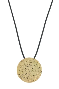 Wheel of Fortune Pendant in 18K Yellow Gold (Black Leather Cord)
