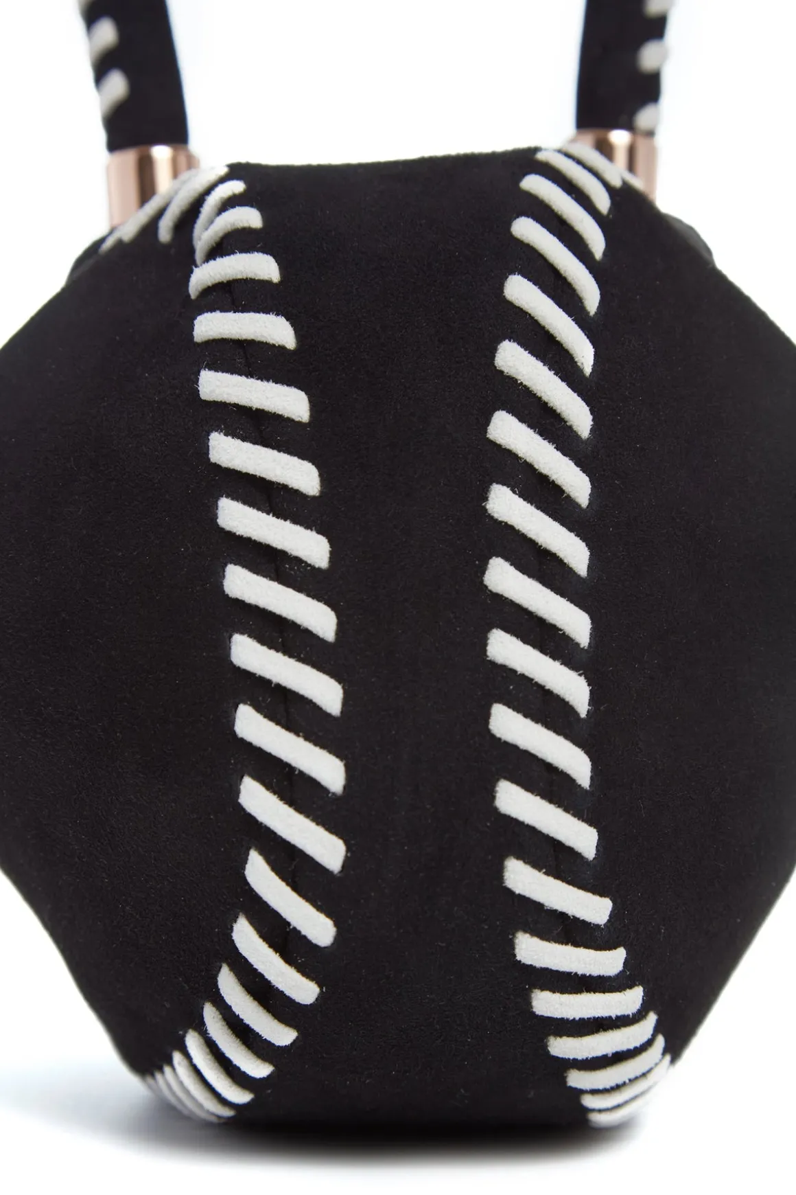 Whipstitch Demi Bag in Black Suede
