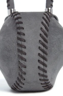 Whipstitch Demi Bag in Charcoal Suede