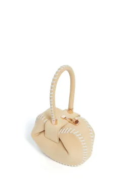 Whipstitch Demi Bag in Nude Suede