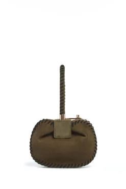 Whipstitch Demi Bag in Olive Suede