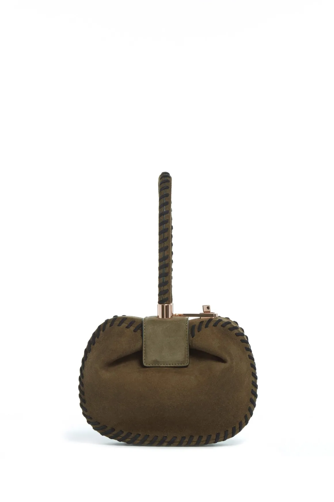 Whipstitch Demi Bag in Olive Suede