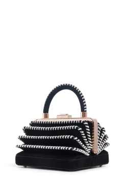 Whipstitch Diana Bag in Black Suede