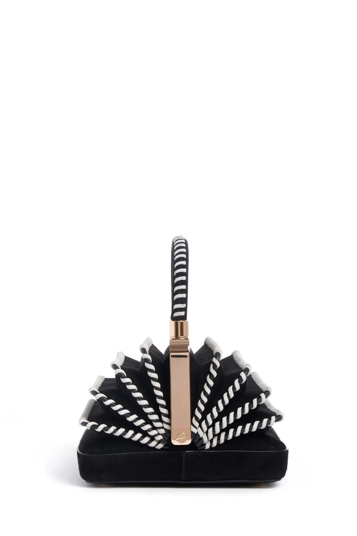 Whipstitch Diana Bag in Black Suede