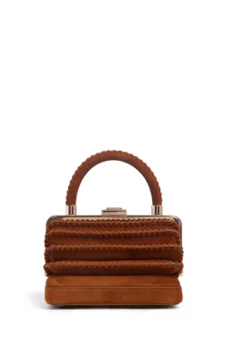 Whipstitch Diana Bag in Cognac Suede