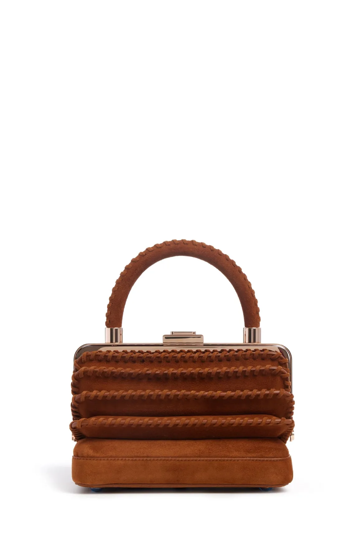 Whipstitch Diana Bag in Cognac Suede