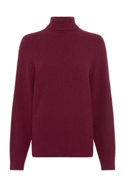 Wigman Knit Turtleneck Sweater in Bordeaux Cashmere