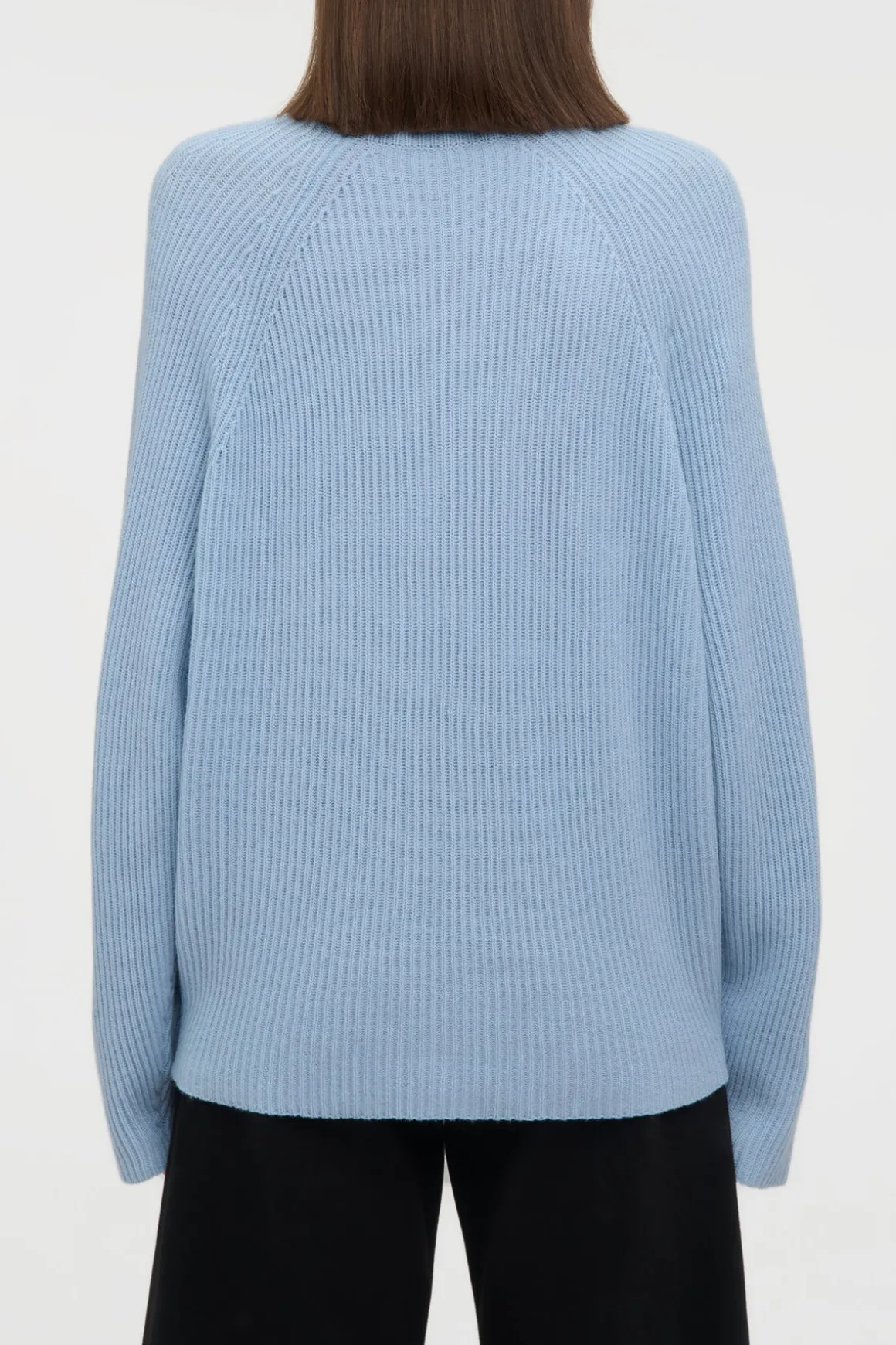 Wigman Knit Turtleneck Sweater in Light Blue Cashmere