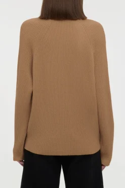 Wigman Knit Turtleneck Sweater in Camel Cashmere