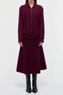 Winslow Bomber in Bordeaux Speckled Cashmere