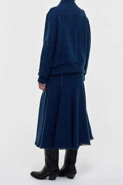 Winslow Bomber in Electric Navy Speckled Cashmere