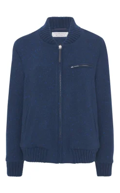 Winslow Bomber in Electric Navy Speckled Cashmere