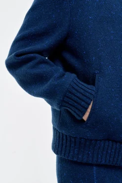 Winslow Bomber in Electric Navy Speckled Cashmere