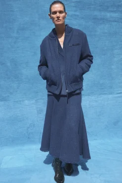 Winslow Bomber in Electric Navy Speckled Cashmere