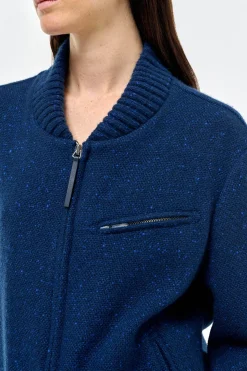 Winslow Bomber in Electric Navy Speckled Cashmere