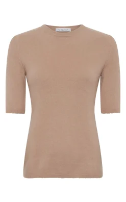Xanthe Knit Top in Camel Brushed Cashmere