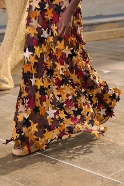 Yeshara Crochet Stars Maxi Slip Dress in Multi Cashmere