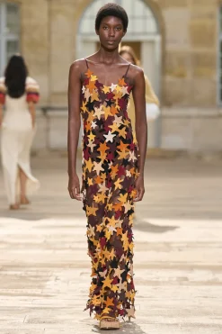 Yeshara Crochet Stars Maxi Slip Dress in Multi Cashmere
