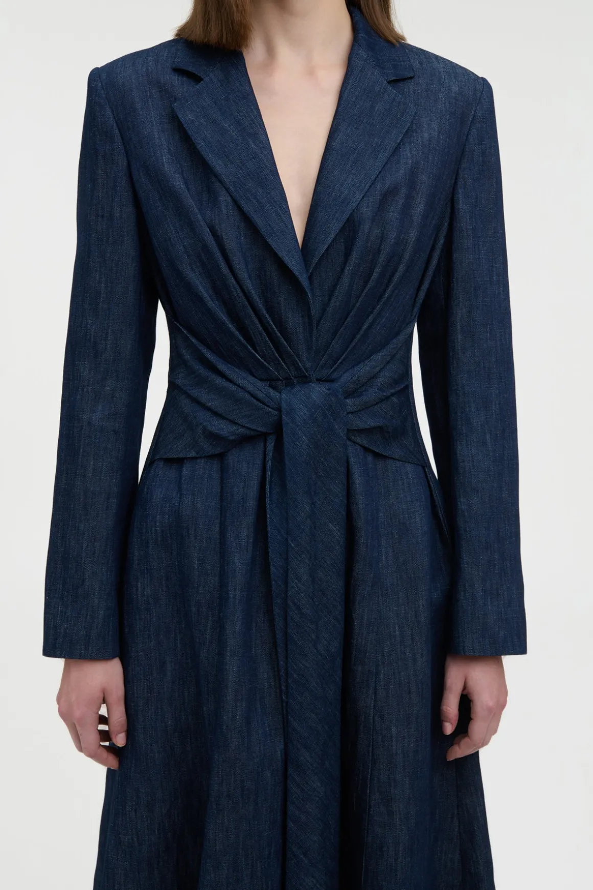 Yunara Knotted Maxi Dress in Recycled Cotton Denim