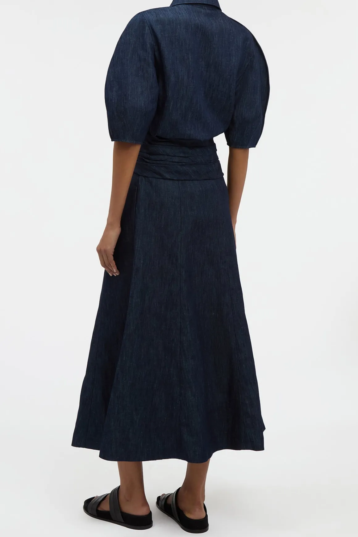 Zivan Knotted Maxi Skirt in Recycled Cotton Denim