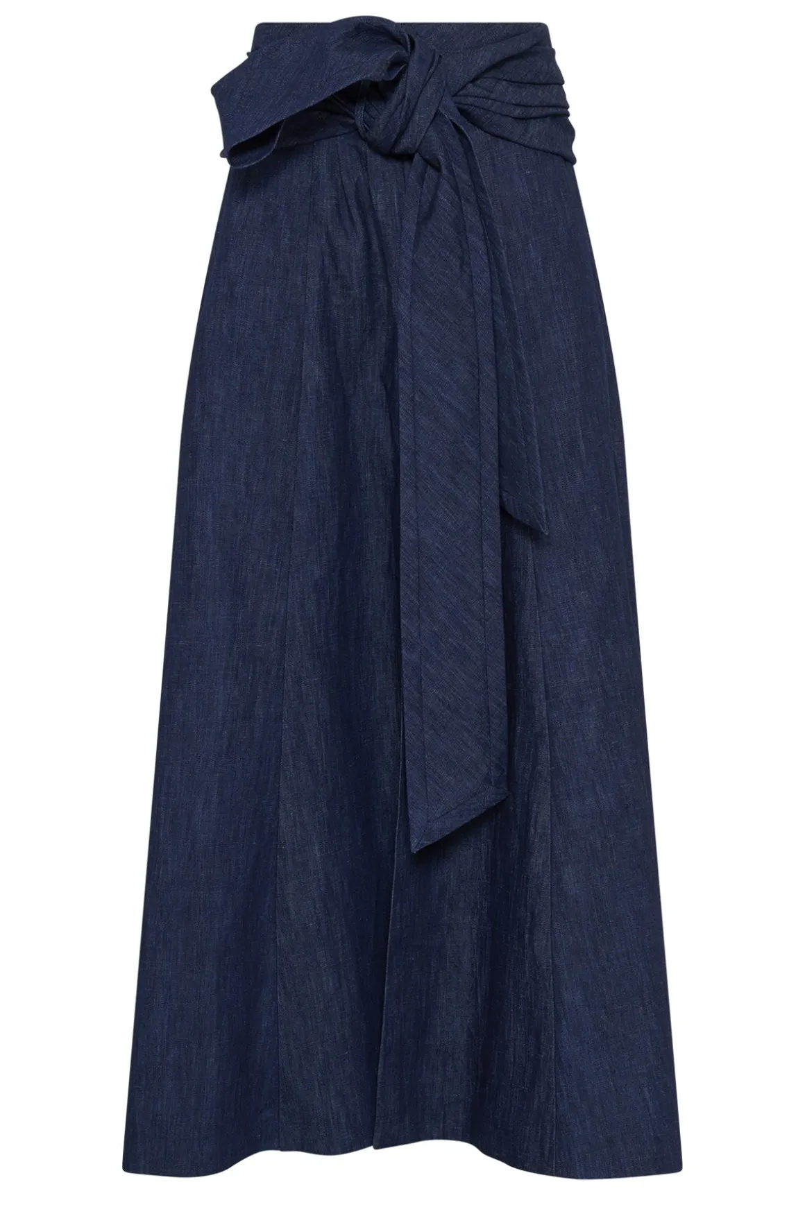 Zivan Knotted Maxi Skirt in Recycled Cotton Denim